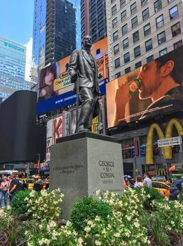 George M. Cohan Statue Stock Photos