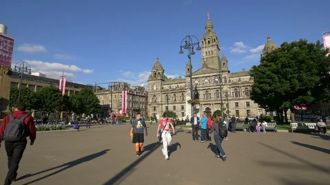 The George Square in Glasgow Stock Footage 86542454