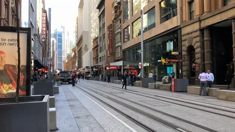 George Street, Sydney view Stock Footage 96285053
