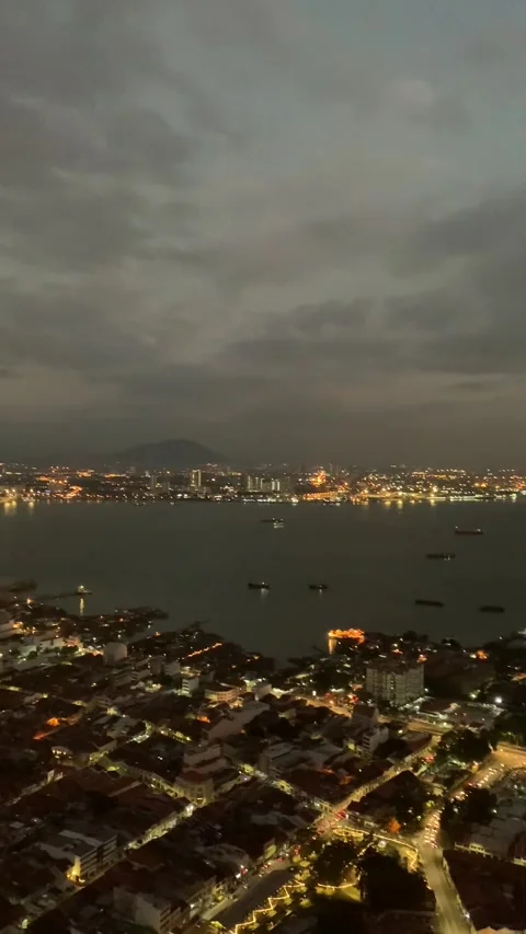 George Town cityscape by night Stock-Footage 343557589