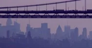 The George Washington Bridge Connects New Jersey To New York State With The Stock Footage