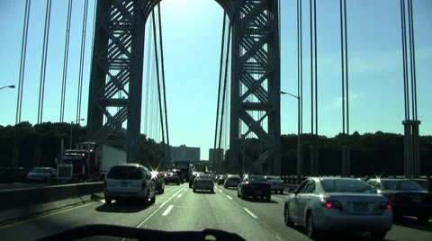George Washington Bridge sunset Stock Footage 8556484