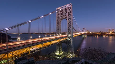 George Washington Bridge - Timelapse 4k ProRes Stock Footage