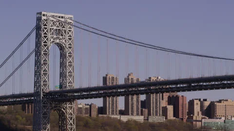 George Washington Bridge Tower Stock Footage 25845962