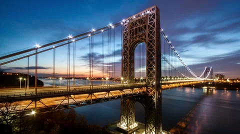 George Washington Bridge traffic Video stock 49063649