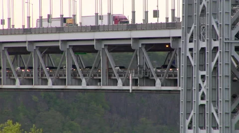 George Washington Bridge, West Side Highway Time lapse Stock Footage 49222746