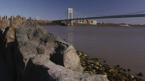 George Washington Bridge Wide Stock Footage 25846035