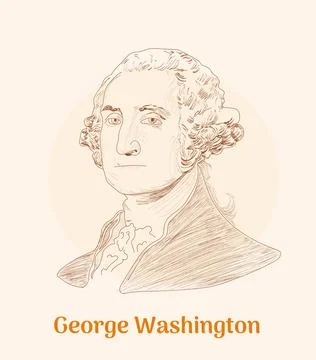 'George Washington' hand drawing vector illustrationt Stock Illustration