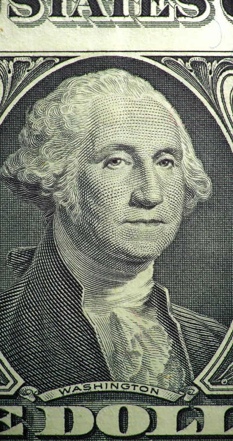 George Washington portrait stop motion animation. Stock Footage 346467566