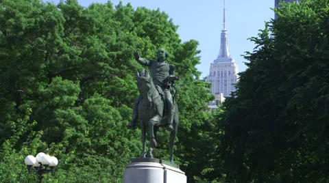 George Washington statue Stock Footage 32240170