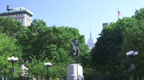 George Washington Statue Stock Footage 32240286