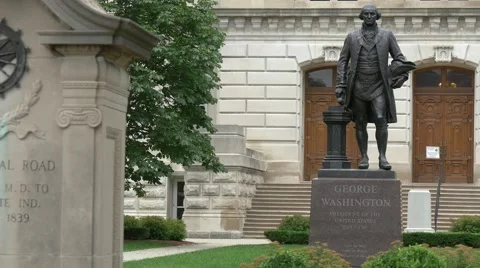 George Washington statue in front of capitol Stock Footage 54900199