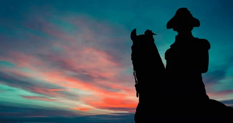 George Washington Statue Red Blue Sky at Dusk Time Lapse Stock Footage 148374512