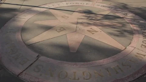 George Washington Valley Forge compass Stock Footage 8995936