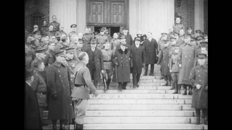 Georges Clemenceau leaving from army war college Stock Footage 43338853