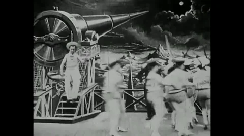 Georges Méliès - A Trip to the Moon (1902) Stock Footage 44046038