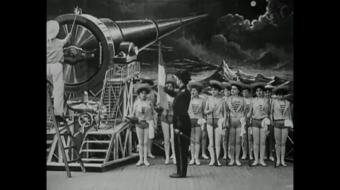 Georges Méliès - A Trip to the Moon (1902) Stock Footage 44046042