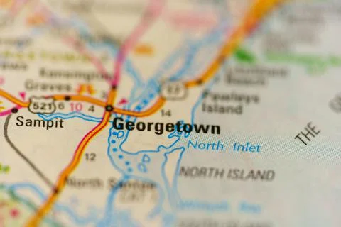 Georgetown SC Map Stock Photos