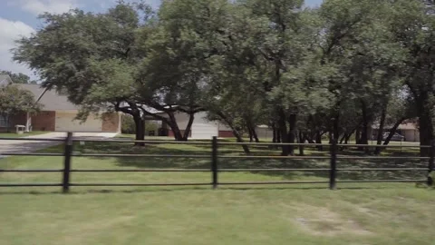 Georgetown, Tx POV Side View Driving Through Residential Neighborhood Stock Footage 340846617