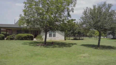 Georgetown, Tx POV Side View Driving Through Residential Neighborhood Stock Footage 340846805