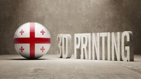 Georgia  3d Printing Concept 스톡 일러스트