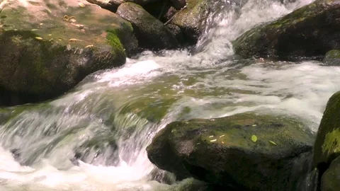 Georgia Amicacola Falls  A left to right pan across a small water fall on th Stock Footage 241600742