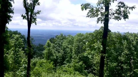 Georgia Amicalola Falls Spring  A view from the top of Oglethorpe Mountain t 库存影片 155357300