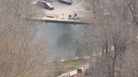 Georgia, Amicalola Falls, The view of the Reflection Pool from the top of Ami Video stock 87736809