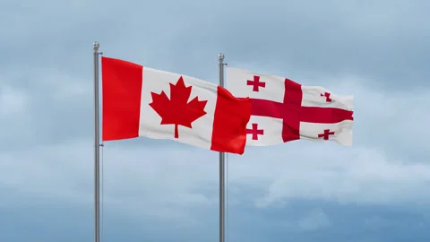 Georgia and Canada flag Video stock 252023716