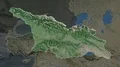 Georgia and capital circled and zoomed. Satellite 4k or 4k+ Resolution