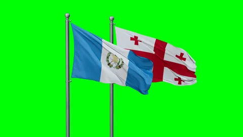 Georgia and Guatemala two flags Stock Footage 291853423