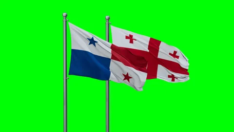 Georgia and Panama two flags Stock Footage 292816000