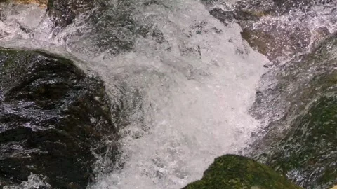 Georgia Anna Ruby Falls  Following flowing water around a big rock in the Yo Stock Footage 241693656