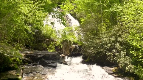 Georgia Anna Ruby Falls  A small water falls on the York-Smith Creek through Stock Footage 241693484