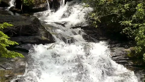 Georgia Anna Ruby Falls  A Titl down to follow the water flowing over Anna R Stock Footage 241693494
