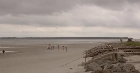 Georgia beach overcast Stock Footage 63402210