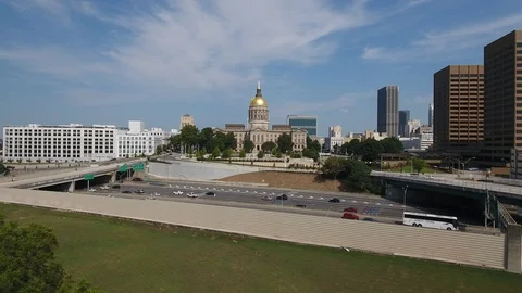 Georgia Capitol and Trees Video stock 113107708