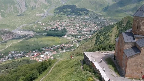 Georgia Caucasus Mountain Monastery Stock Footage 97996648