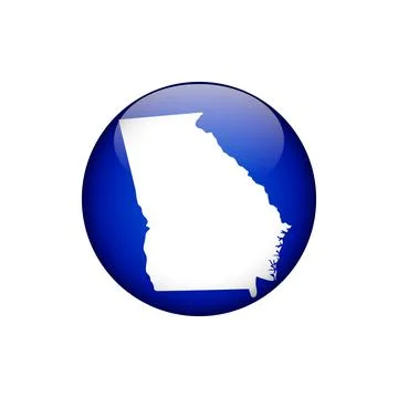 Georgia Circle Button States of US Map Icon Vector Template Illustration Desi Stock Illustration