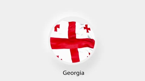 Georgia Circular Flag Loop. Animated national flag of Georgia. Realistic Georgia Stock Footage 164267595