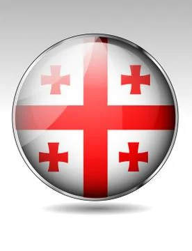 Georgia flag button Stock Illustration