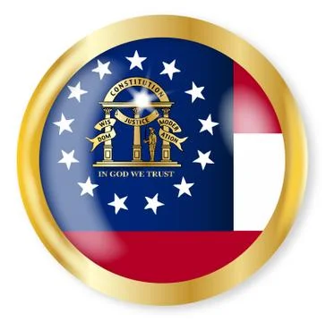 Georgia Flag Button Illustrazione stock