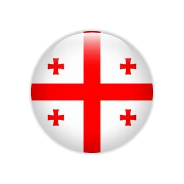 Georgia flag on button Stock Illustration