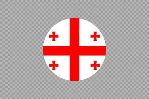 Georgia  flag in circle shape isolated  on png or transparent  background,Sym Illustrazione stock
