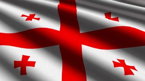 Georgia flag close up Stock Footage 5088730