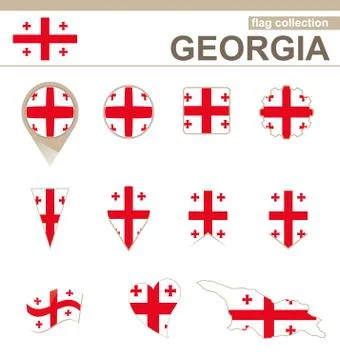 Georgia Flag Collection Stock Illustration
