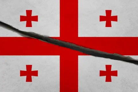 Georgia flag cracked Stock Illustration