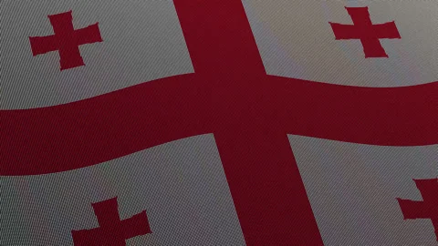 Georgia Flag Digital Particle Waving Seamless Loop Animation on Black Backg.. Stock Footage 339302552