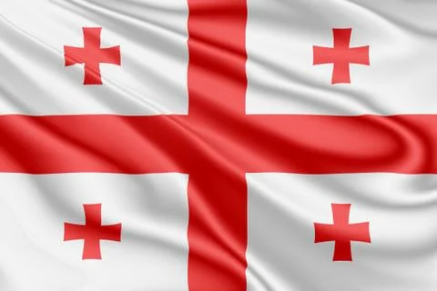 Georgia flag fluttering in the wind Stock Illustration