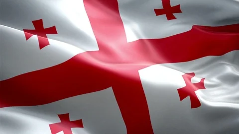Georgia Flag Stock Footage 116378486